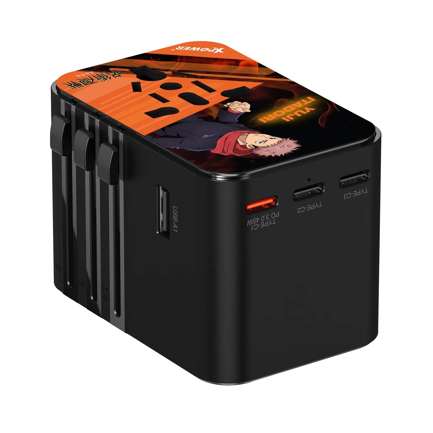XPower《咒術迴戰》TA45B 6輸出 45W PD/PPS GaN旅行充電器 虎杖悠仁