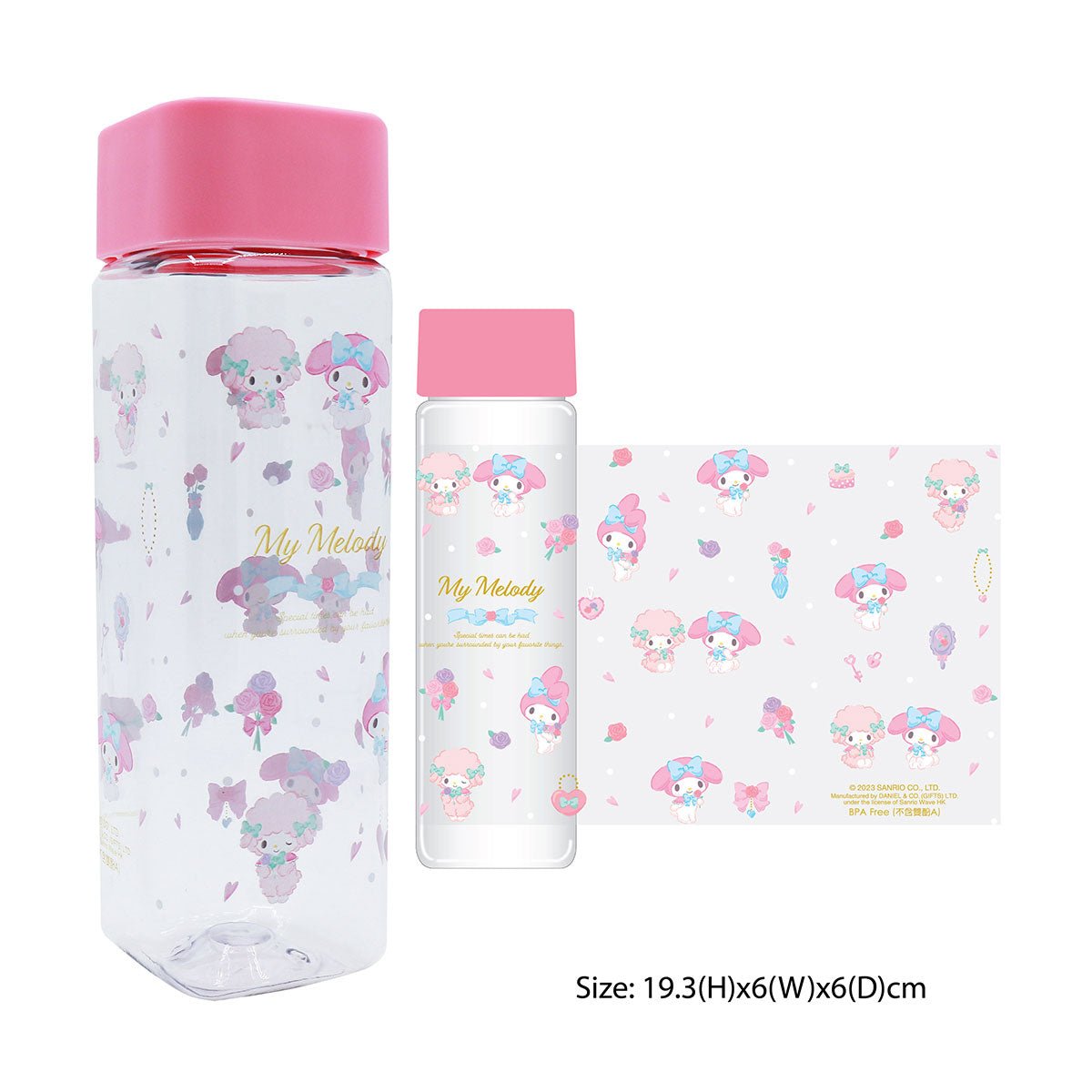 My Melody 450毫升方型水樽 - Microworks ACG