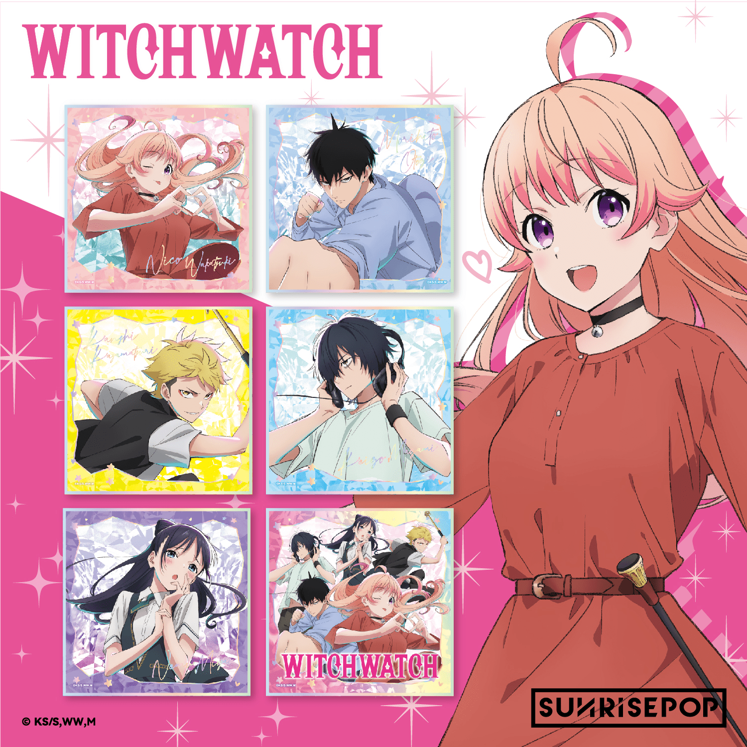 SUNRISEPOP [色紙]《WITCH WATCH 魔女守護者》(隨機 共6款) - Microworks ACG