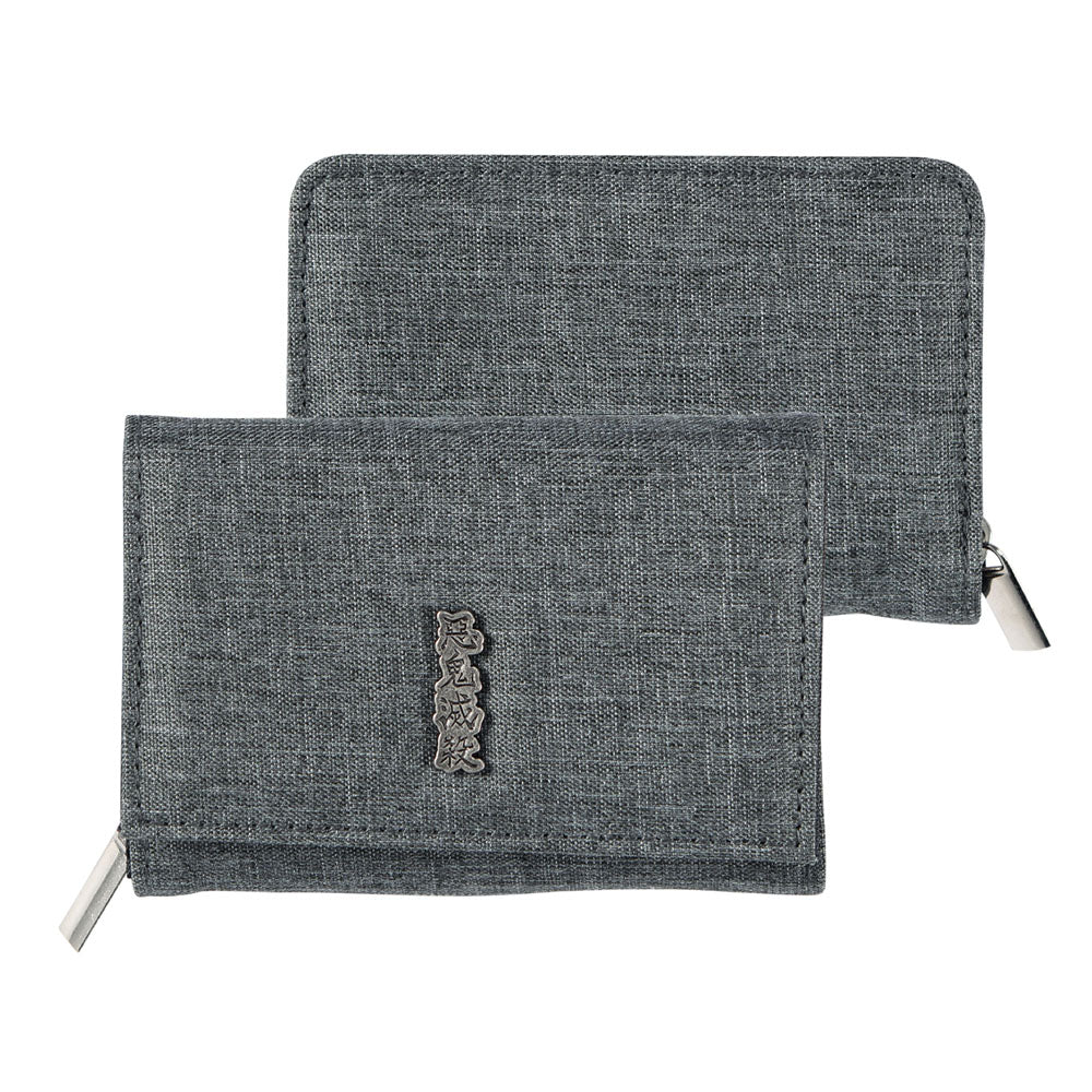 鬼滅之刃 金屬造型扣式短夾(雪花布) A款 惡鬼滅殺 - Microworks ACG