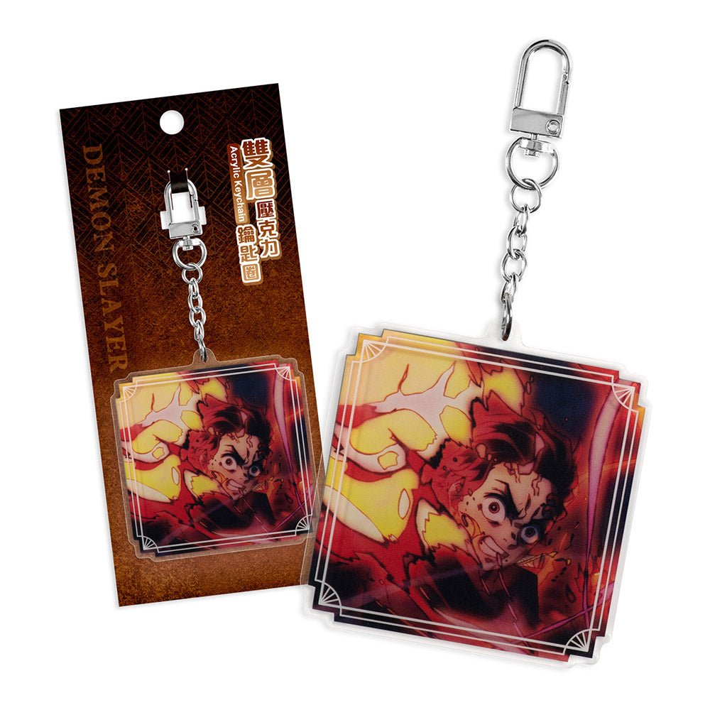 鬼滅之刃 雙層壓克力鎖匙扣 A款 竈門炭治郎 火之神神樂 - Microworks ACG