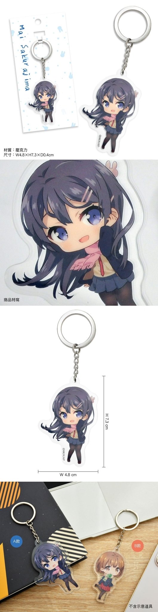 青春豬頭少年不會夢到嬌憐外出妹 鎖匙扣(壓克力) A款 學姊 - Microworks ACG