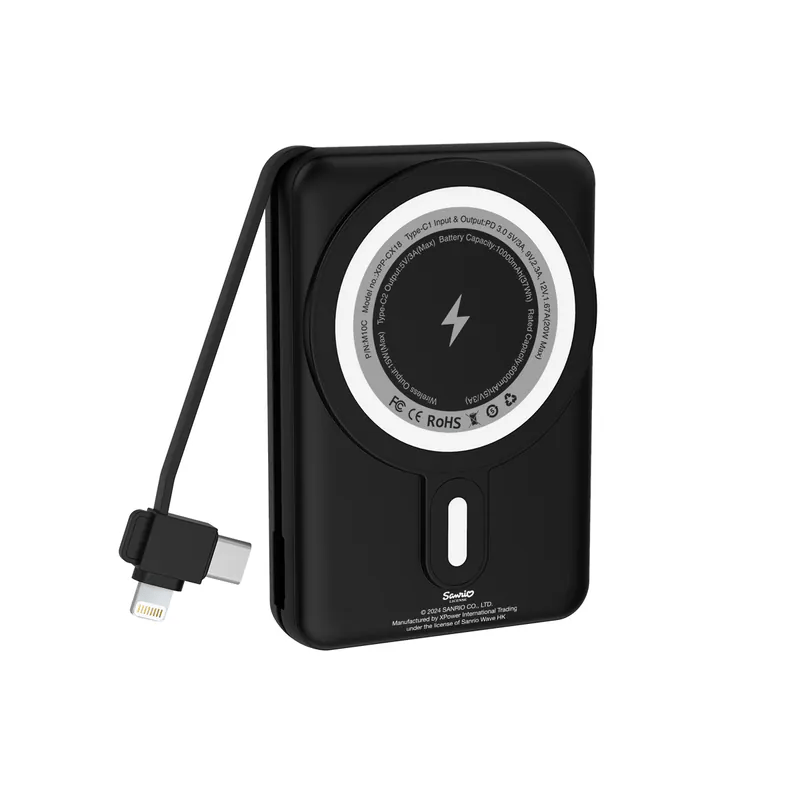 XPower x Sanrio Kuromi M10C 3合1磁吸無線快充+PD 3.0外置充電器 - Microworks ACG