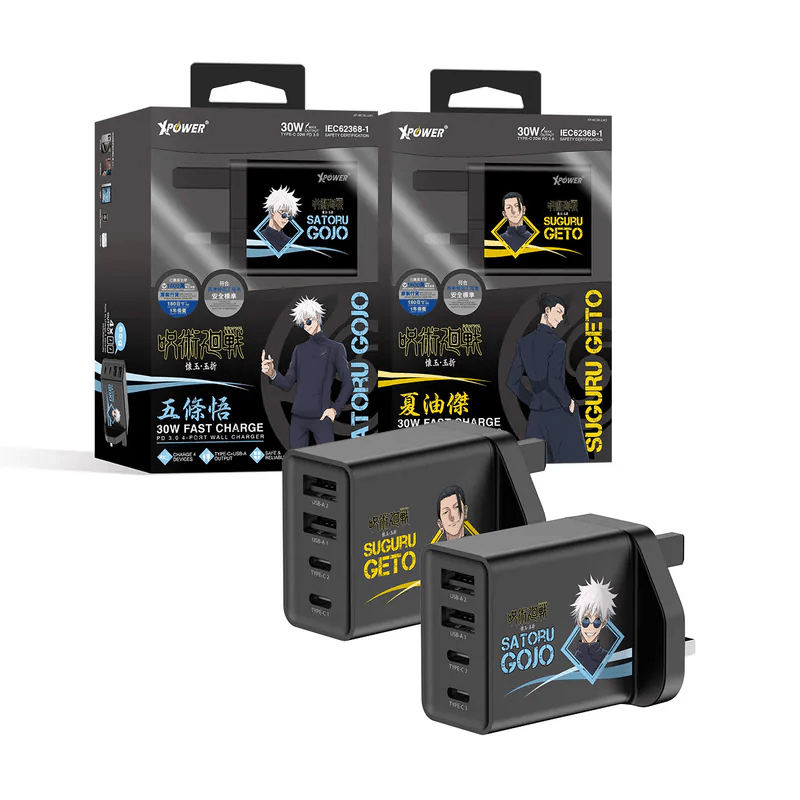 XPower《咒術迴戰》30W 4輸出迷你PD快充充電器 - Microworks ACG