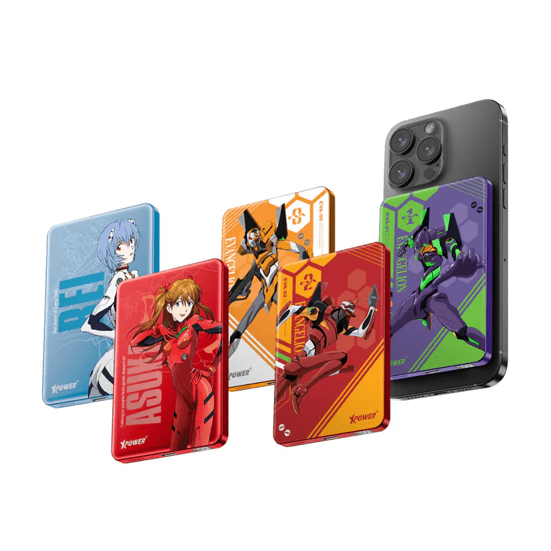 XPower《EVA新世紀福音戰士》MagSafe 3合1 10000mAh超薄數顯無線充電器 - Microworks ACG