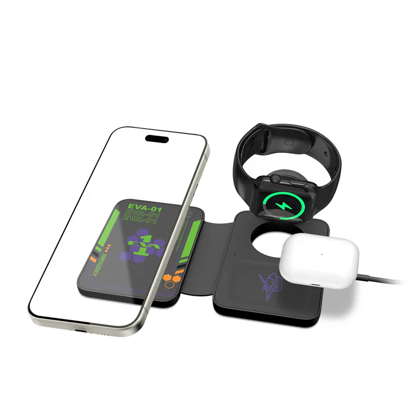 XPower《EVA新世紀福音戰士》EVA初號機 MagSafe 3合1 超薄便攜無線充電板 (WLM9) - Microworks ACG