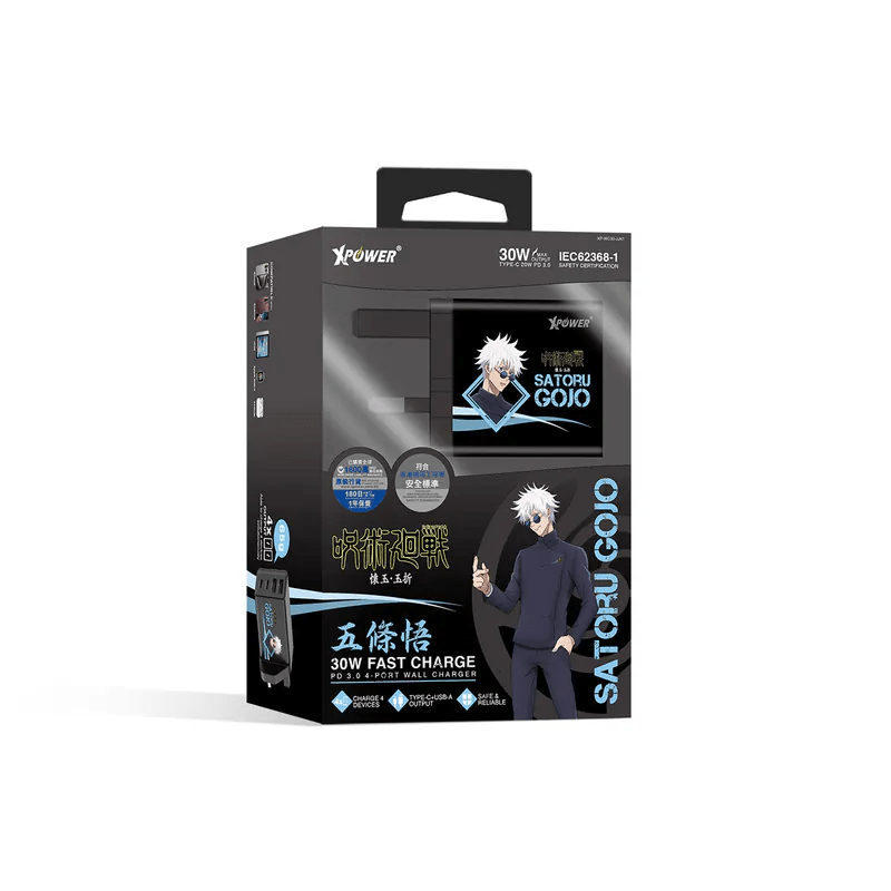 XPower《咒術迴戰》30W 4輸出迷你PD快充充電器 - Microworks ACG