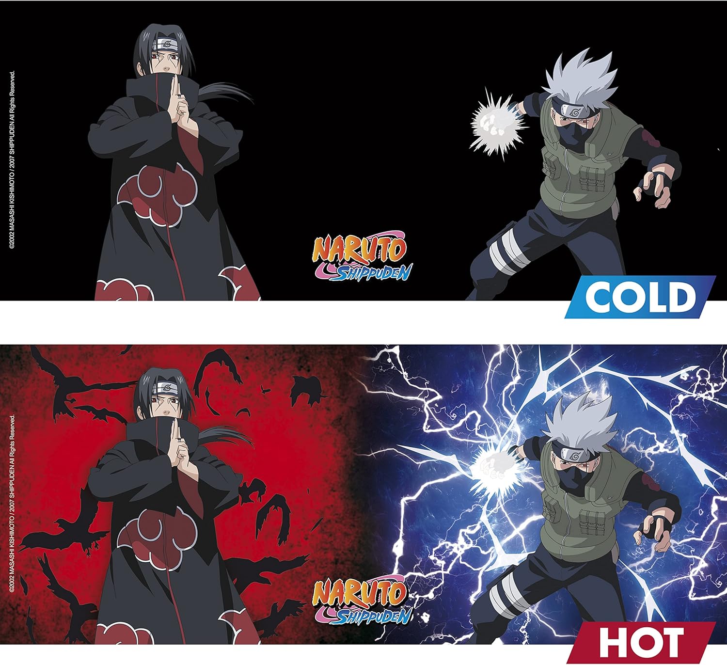 火影忍者 禮品套裝(2件) 熱力變色馬克杯 (460ml) +杯墊 旗木卡卡西/曉 - Microworks ACG