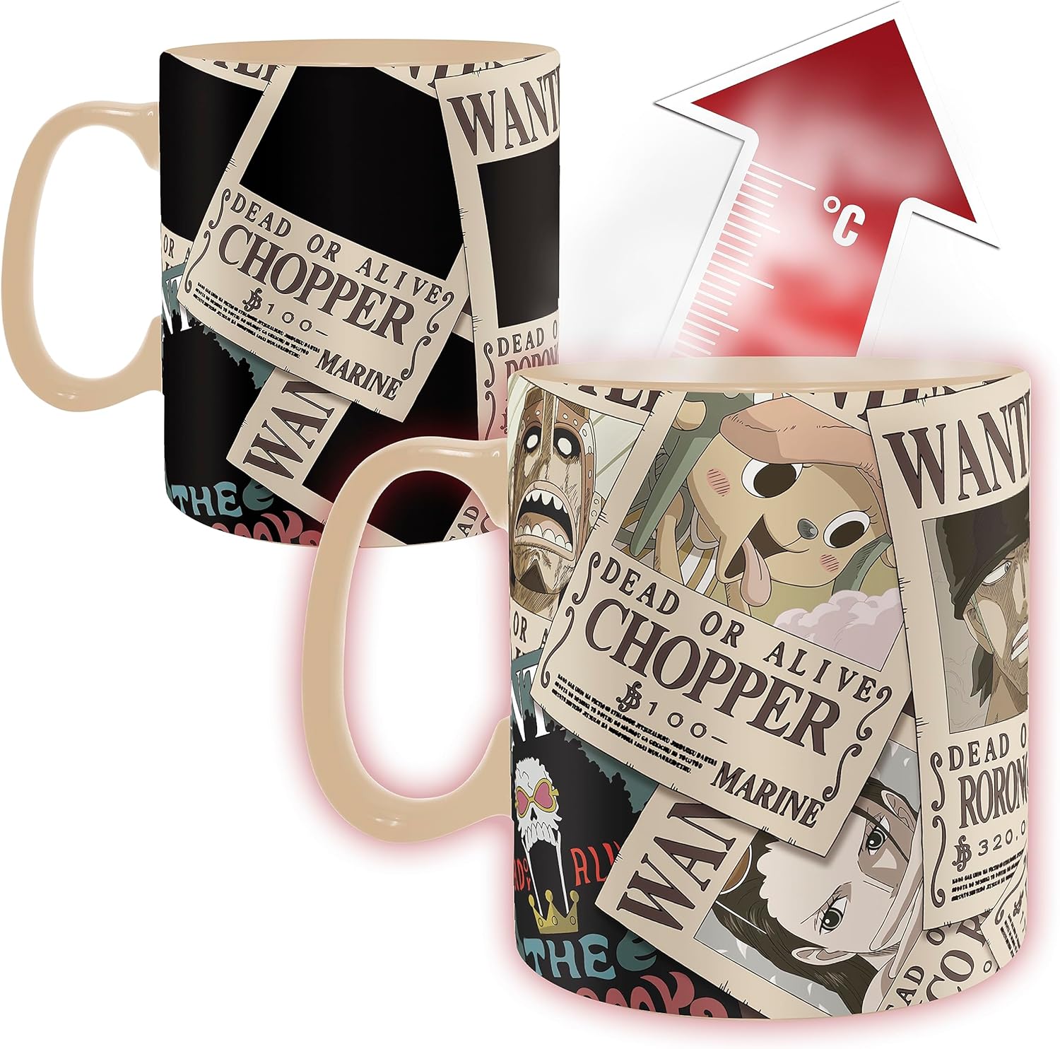 ONE PIECE 海賊王 熱力變色馬克杯 460ml 懸賞+杯墊套裝 - Microworks ACG