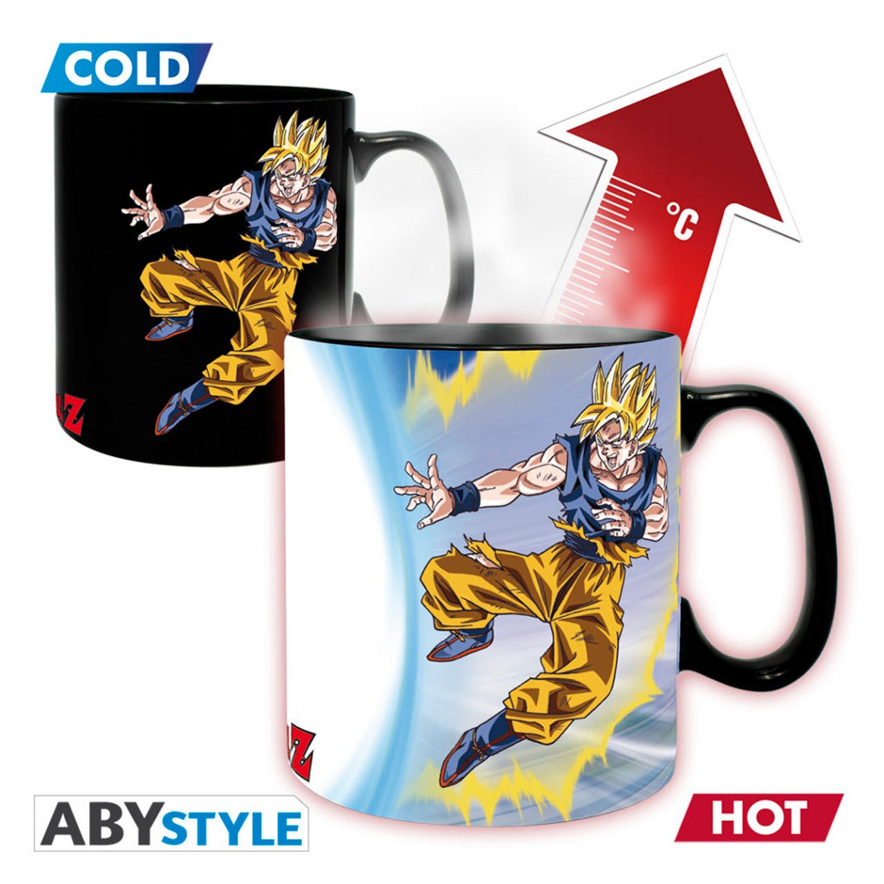 龍珠 DRAGON BALL 熱力變色馬克杯+杯墊set 孫悟空 VS 布歐 - Microworks ACG