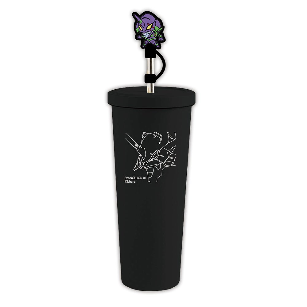新世紀福音戰士 不鏽鋼隨行杯750ml+吸管套 初號機 - Microworks ACG