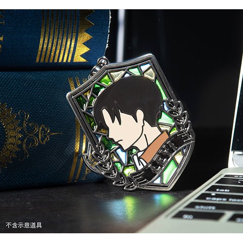 進擊的巨人 彩繪玻璃風鎖匙扣 B款 里維 - Microworks ACG