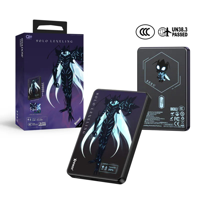 我獨自升級 Solo Leveling MagDigita² 彩屏顯示鋁合金外殼 10000mAh PD3.0+QI2磁吸移動電源 蟻王