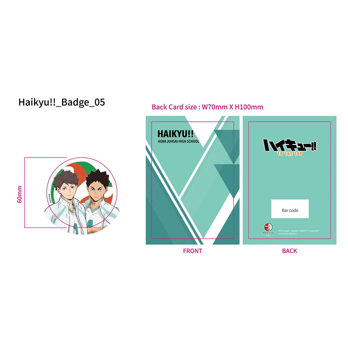 排球少年!! 角色雙人襟章 - 及川及岩泉 - Microworks ACG