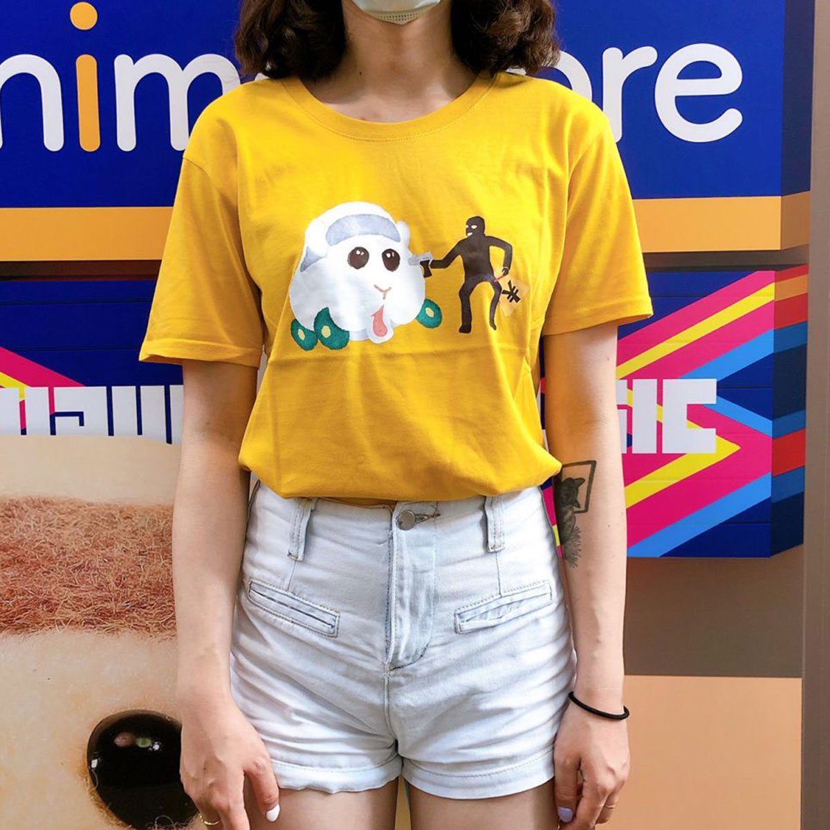 Pui Pui 天竺鼠車車 T-shirt 搶劫 黑色 - Microworks ACG