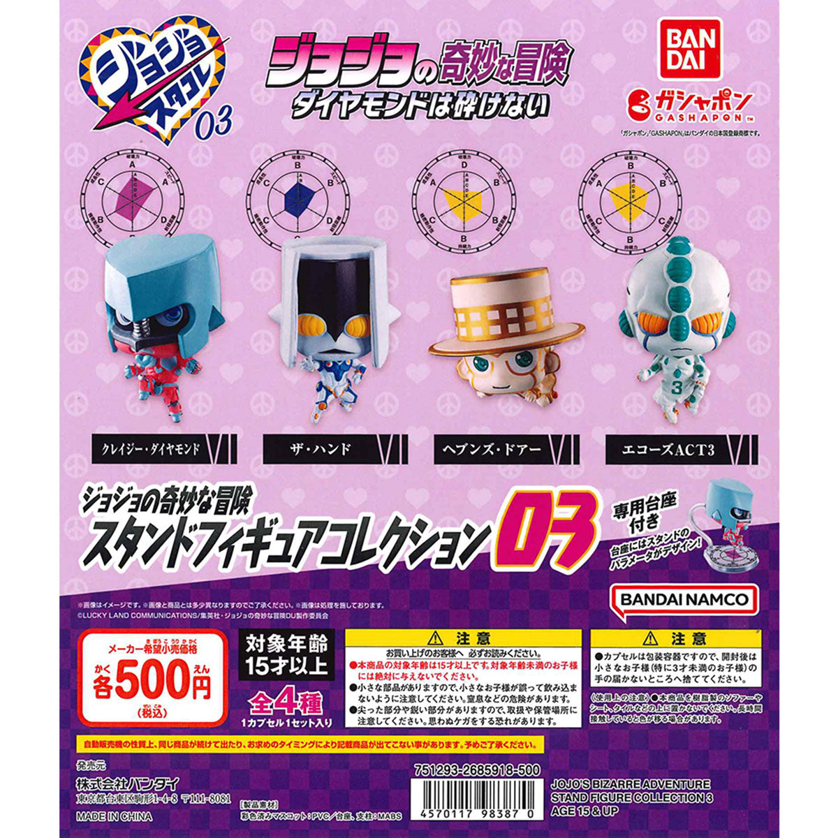 Bandai 扭蛋 JoJo的奇妙冒險第4部 人物模型