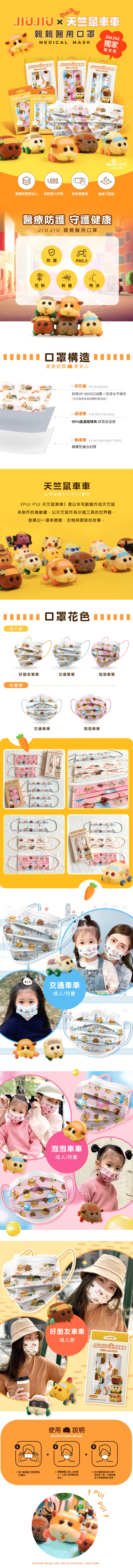 Pui Pui 天竺鼠車車 醫用口罩(10入) 生活家品 Microworks Online Store