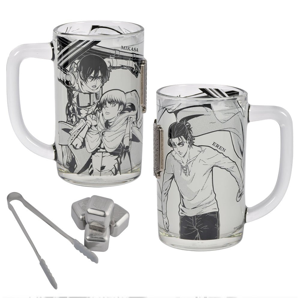 進擊的巨人 尊爵玻璃水杯套組 A款 - Microworks ACG