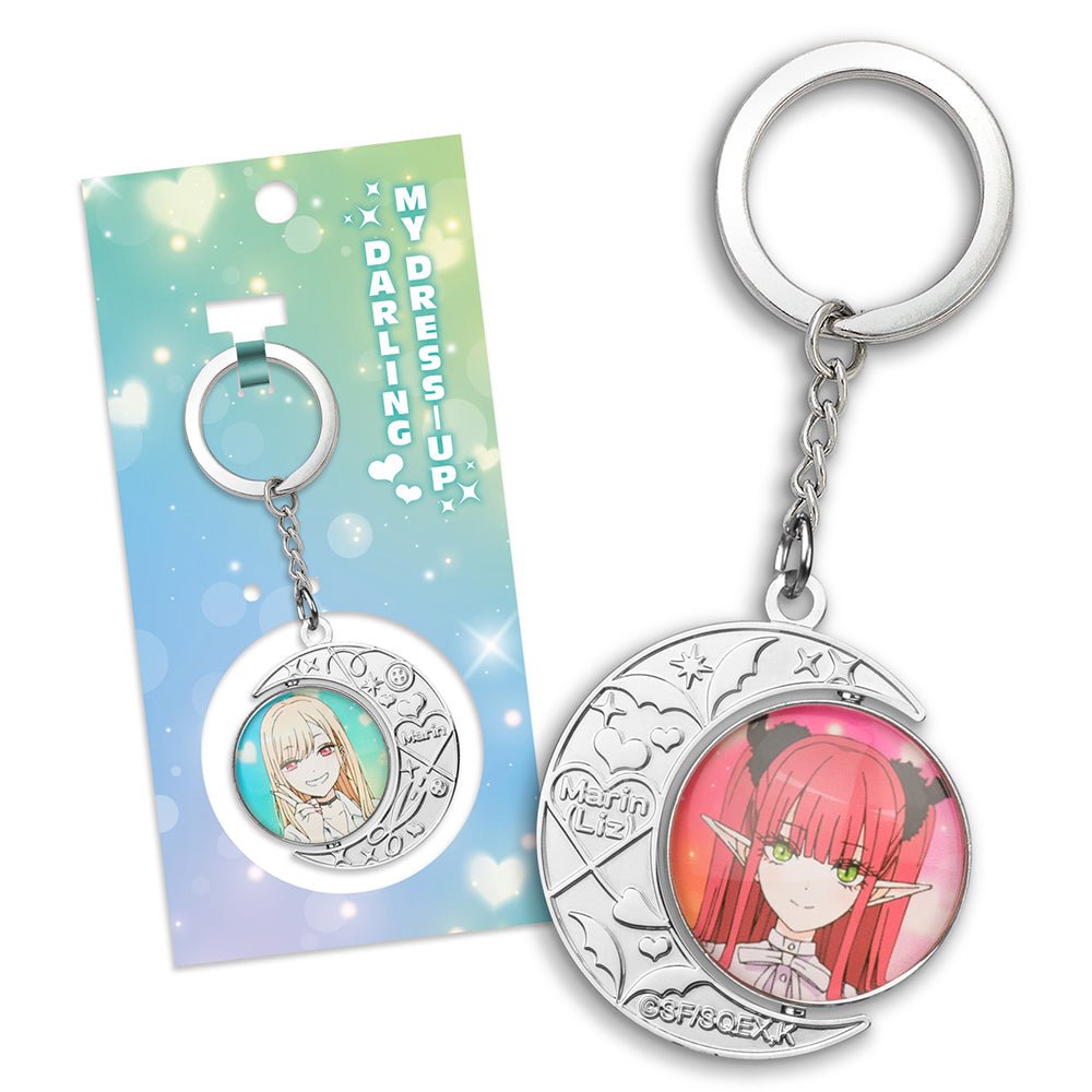 戀上換裝娃娃 鎖匙扣(大造型旋轉) A款 海夢+魅魔 - Microworks ACG