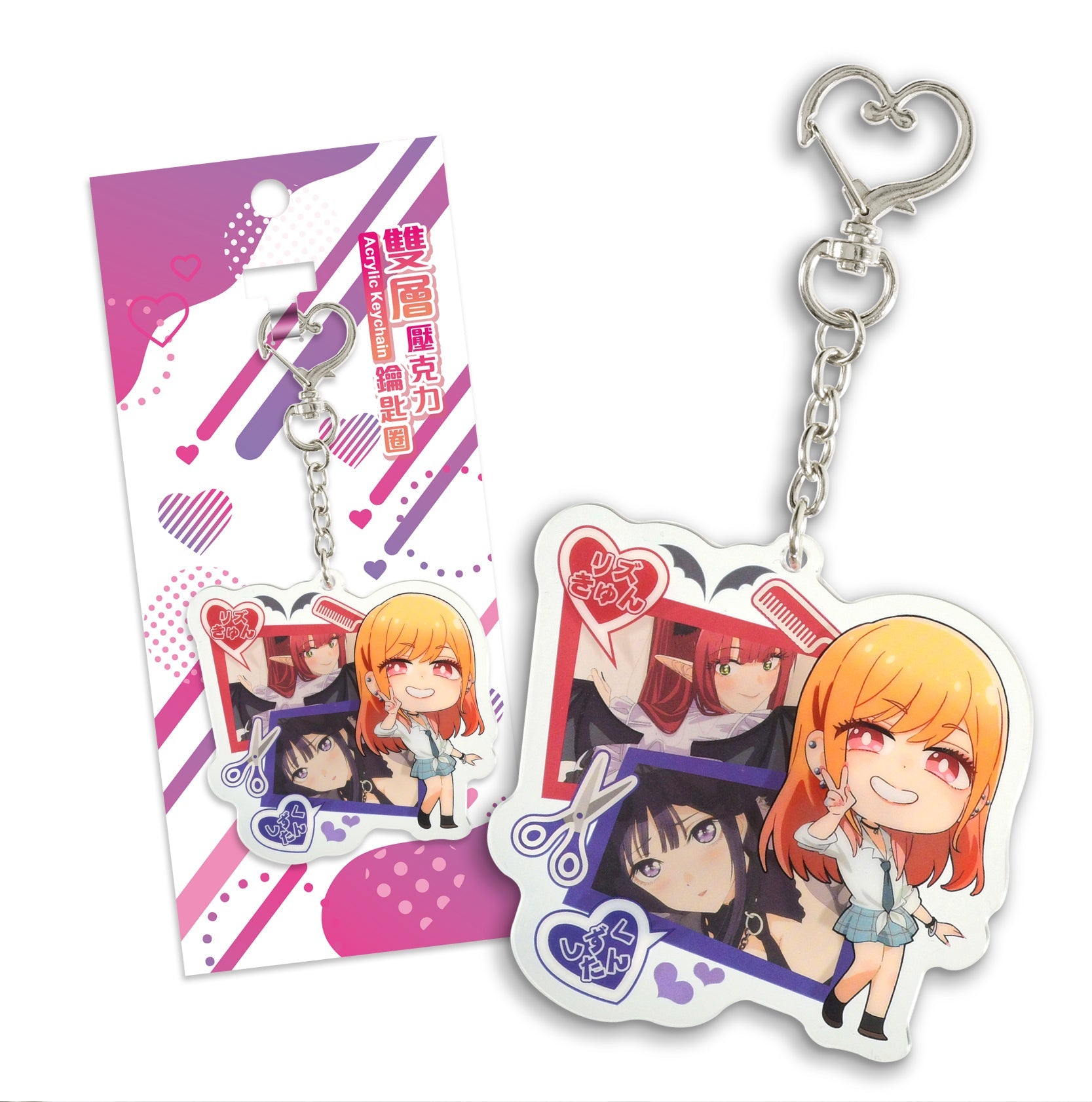 戀上換裝娃娃 鎖匙扣(雙層壓克力) A款 海夢綜 - Microworks ACG