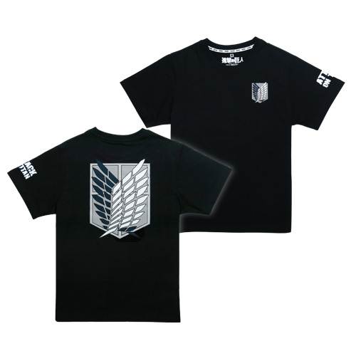 進擊的巨人 潮流T-shirt 調查兵團 黑色 服裝 Microworks Online Store