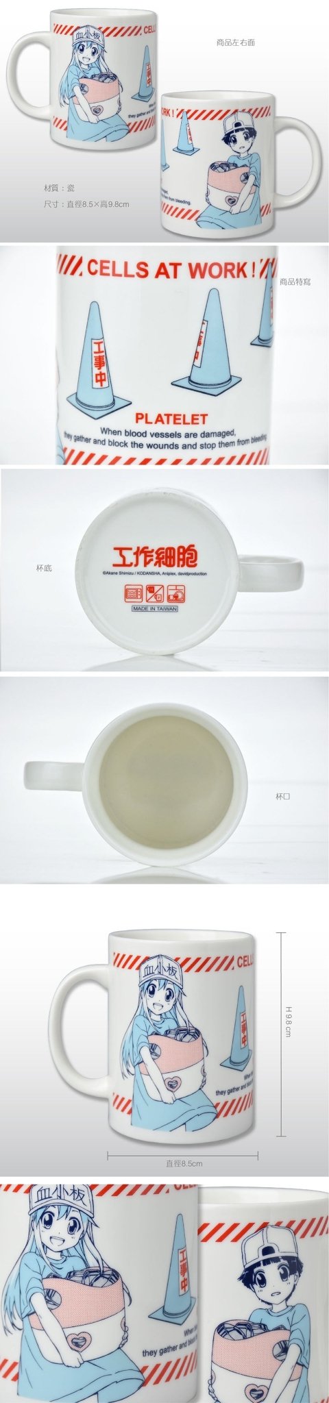 工作細胞 陶瓷杯400ml B款 血小板 - Microworks ACG