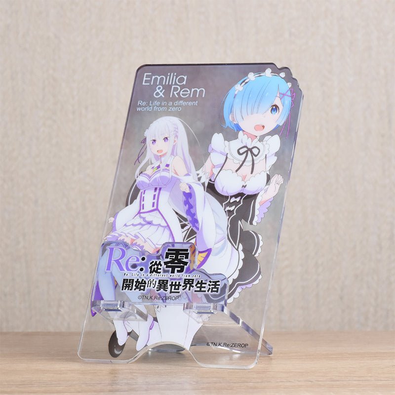 從零開始 手機座枱架 A款 愛蜜莉雅+雷姆 - Microworks ACG