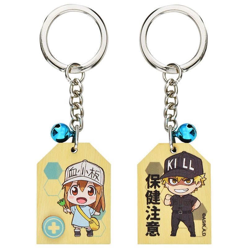 工作細胞 原木御守鎖匙扣 B款 血小板+殺手T細胞 (一個) - Microworks ACG