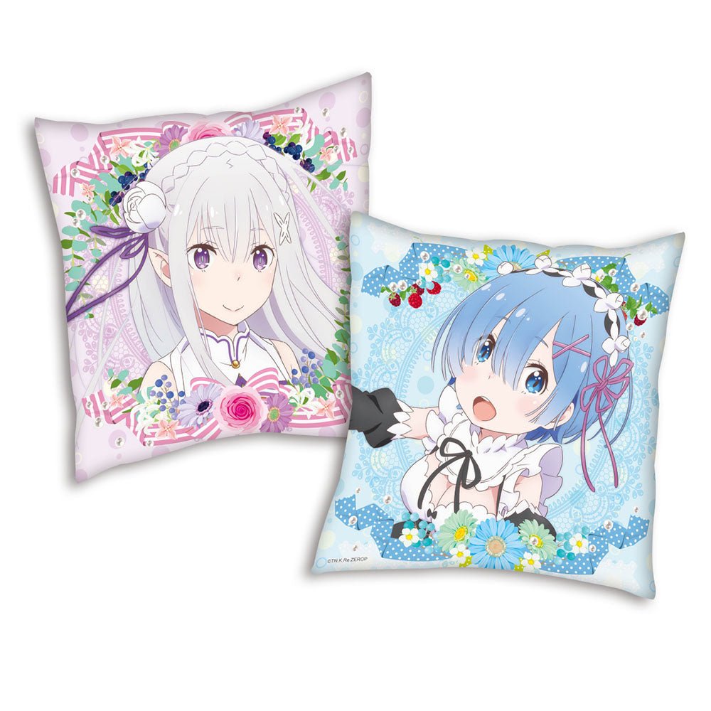 從零開始 抱枕(全彩45×45) E款 愛蜜莉雅+雷姆 - Microworks ACG