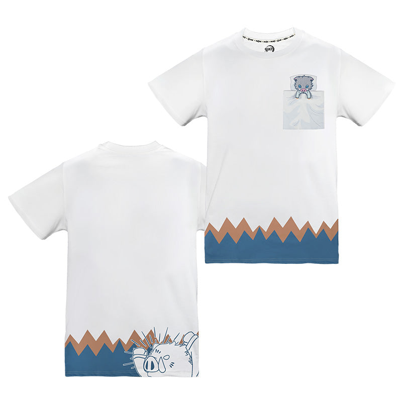 鬼滅之刃 刺繡口袋T-shirt 嘴平伊之助 - Microworks Online Store