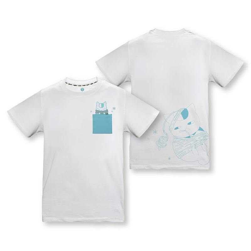 夏目友人帳特映版 刺繡口袋T-shirt 冬之貓咪老師 服裝 Microworks Online Store