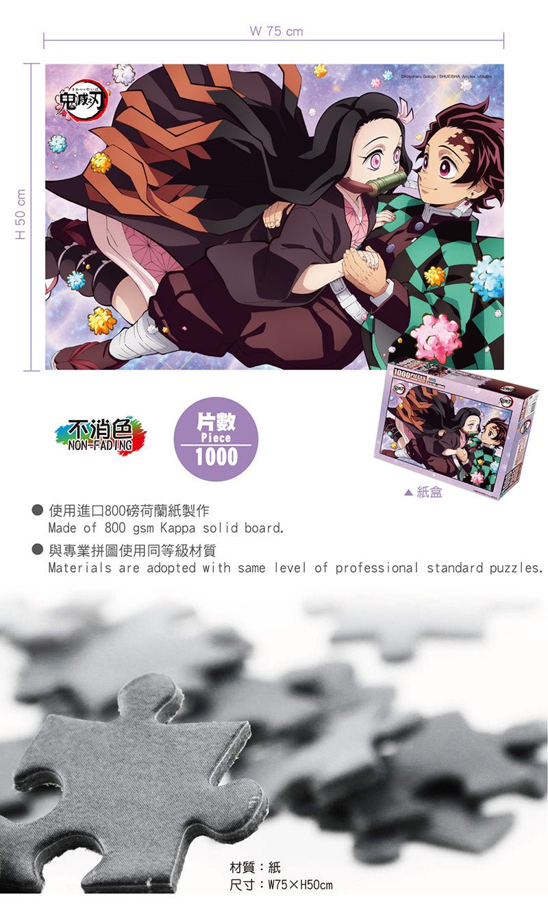 鬼滅之刃 砌圖 1000塊 D款劇場版 炭治郎+禰豆子 - Microworks ACG