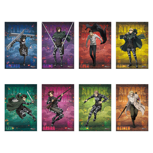 進擊的巨人 銀箔海報(8入) A款 綜合 海報砌圖 Microworks Online Store