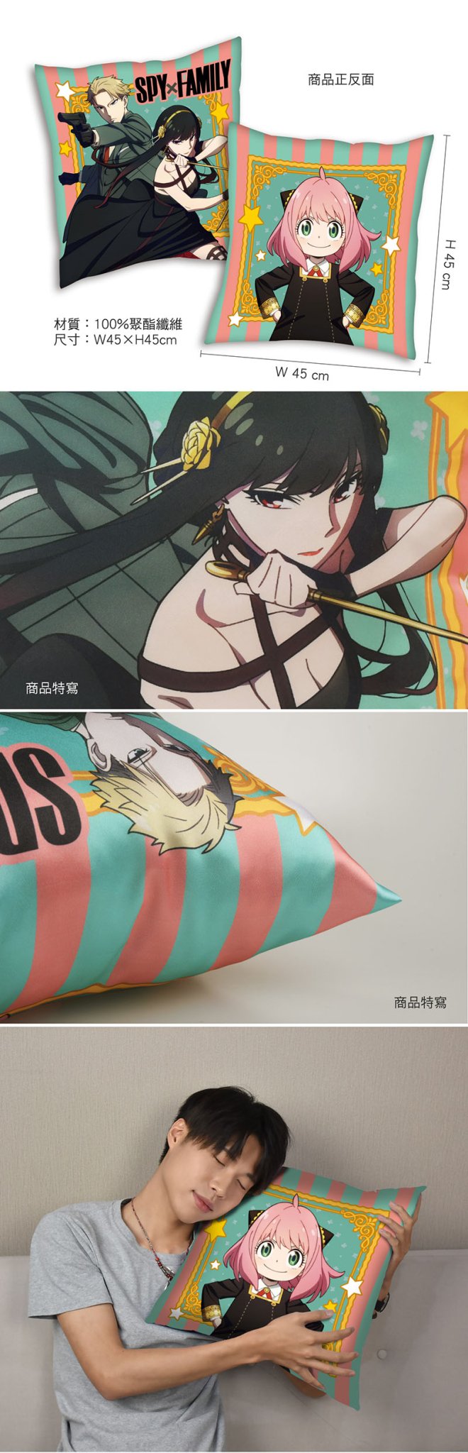 SPY×FAMILY 間諜家家酒 抱枕(全彩45×45) A款 綜合 - Microworks ACG
