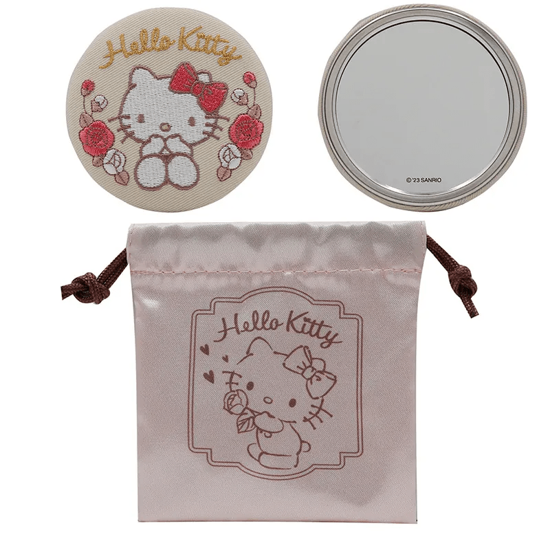 Hello Kitty 刺繡鏡連袋 - Microworks ACG