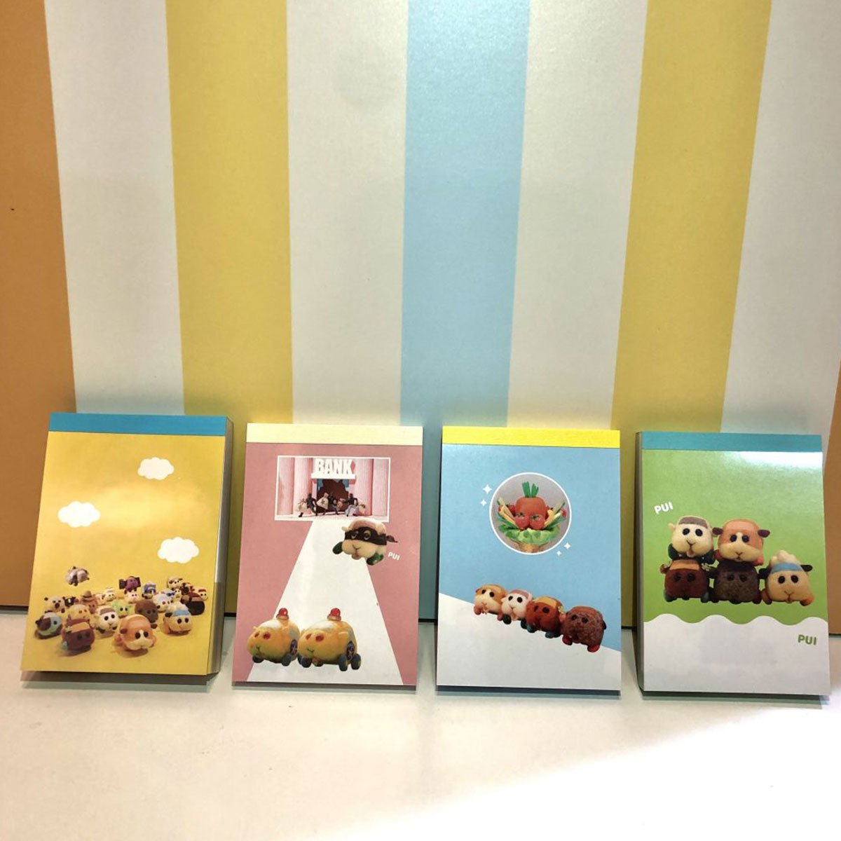 Pui Pui 天竺鼠車車 直式迷你便條紙 黃色 - Microworks ACG
