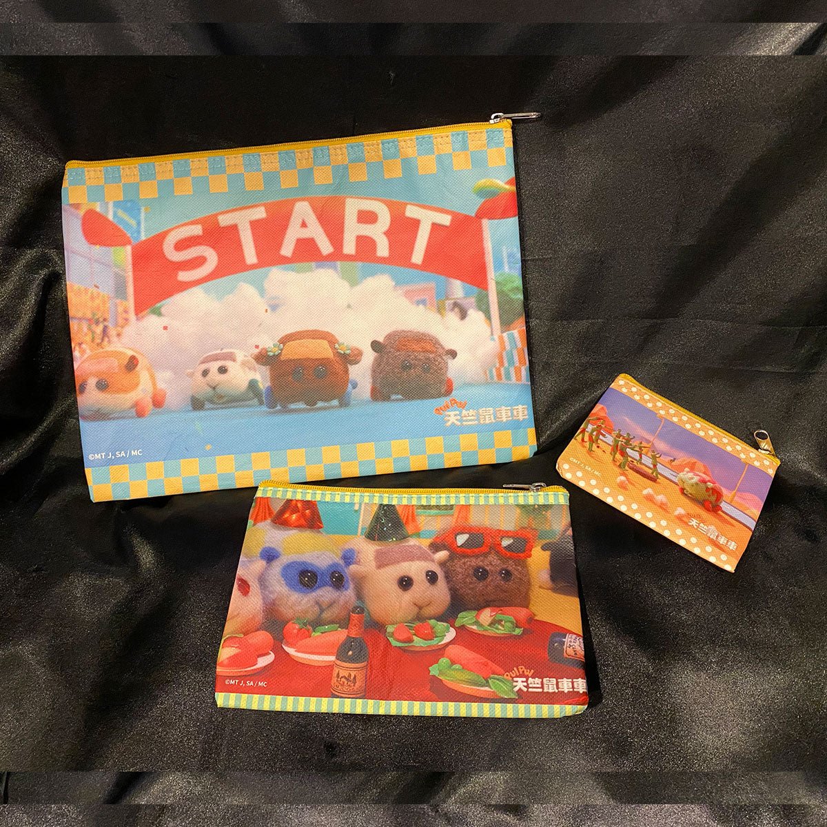 Pui Pui 天竺鼠車車 收納袋3入組 - Microworks ACG