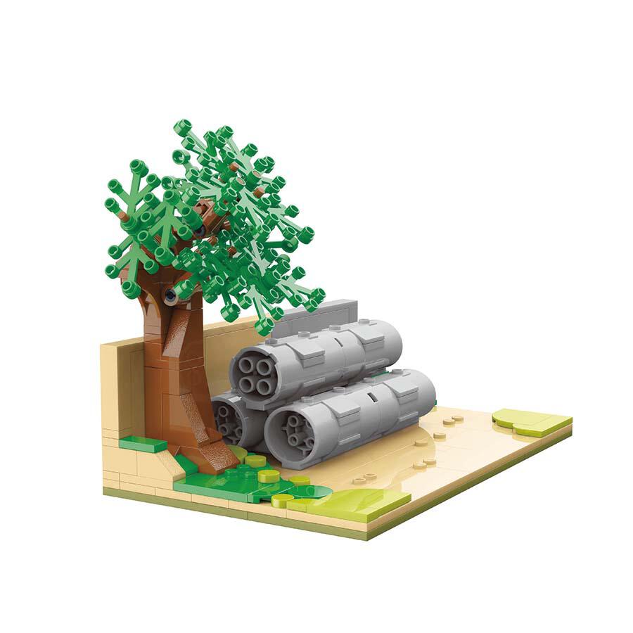 Qman Keeppley 多啦A夢 水泥管空地情境造型積木 - Microworks ACG